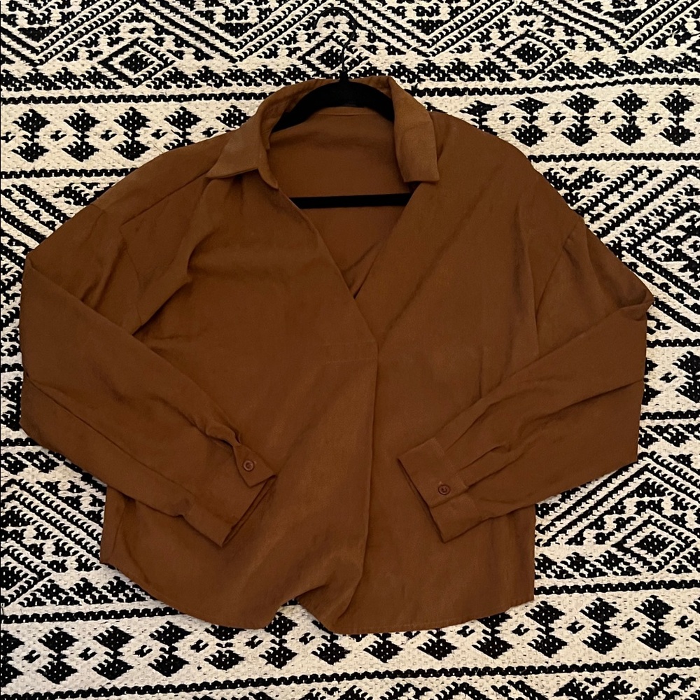 SHEIN Brown Blouse